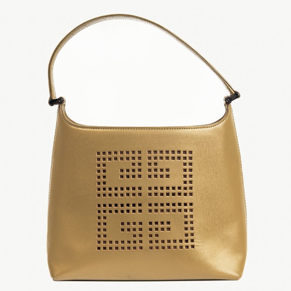 Givenchy Vintage Gold Leather 4G-Logo Handbag